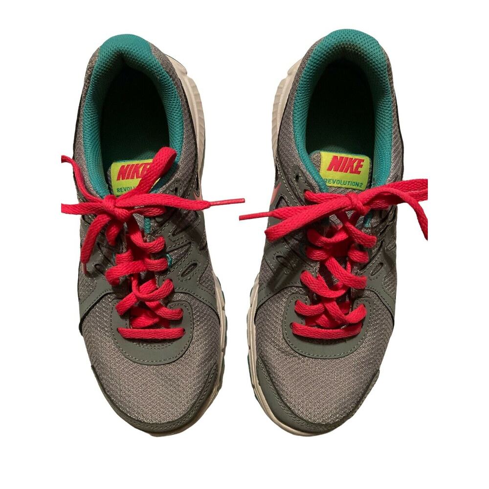Nike Women's Revolution‎ 2 554900-008 Gray/Hot Pink Running Shoes Sneakers 4.5